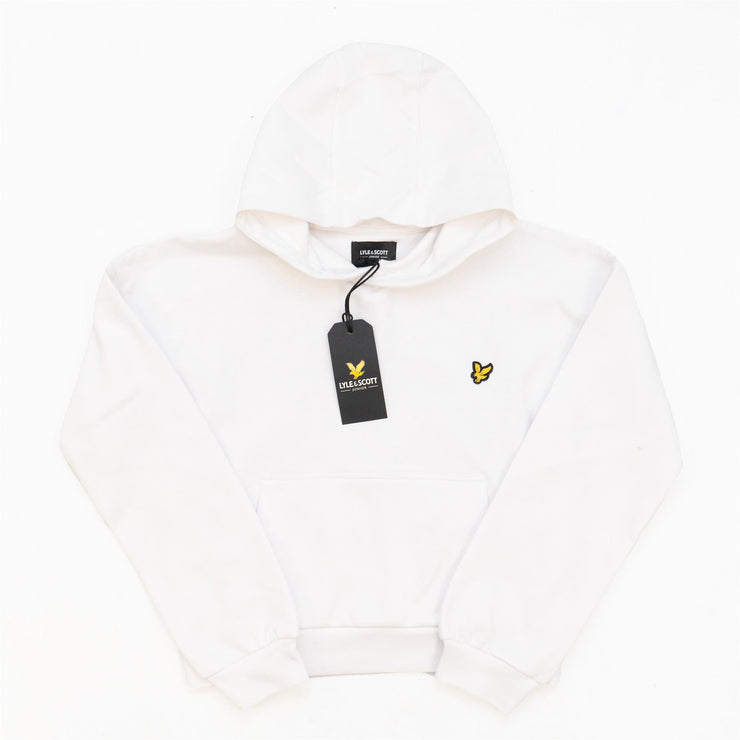 Lyle & Scott Girls Sweat Long Sleeve White Hoodie with Front Pocket - Quality Brands Outlet
