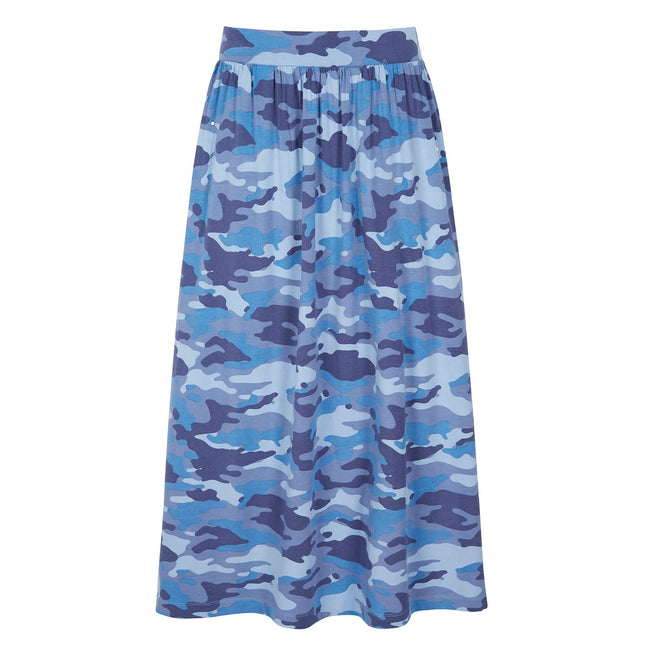 Asquith Side Split Elasticated Waist Cotton Jersey Midi Skirt