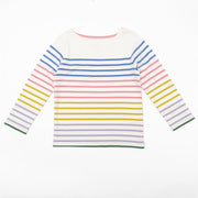 Mini Boden Girls Rainbow Stripes Long Sleeve Soft Jersey Tops - Quality Brands Outlet
