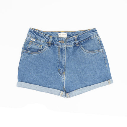 Saltrock Blue Denim High Waisted 5-Pocket Summer Shorts-Quality Brands Outlet-