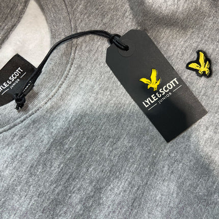 Lyle & Scott Girls Long Sleeve Grey Cropped Fleece Lined Sweatshirts-Quality Brands Outlet-