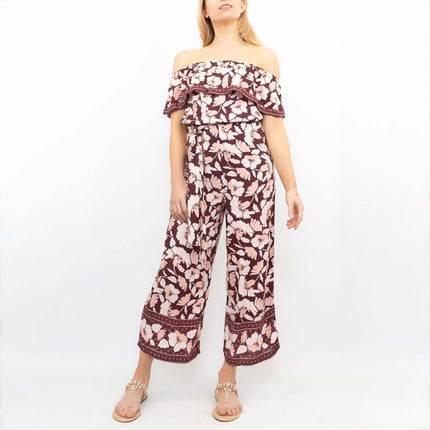Next Wide Leg Off Shoulder Floral Lightweight Casual Jumpsuit-Quality Brands Outlet-