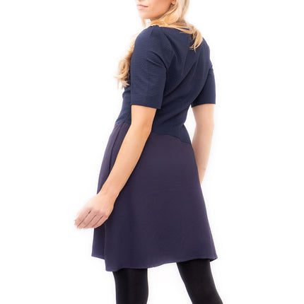Reiss Zila Navy Textured Jersey Short Dress-Quality Brands Outlet-