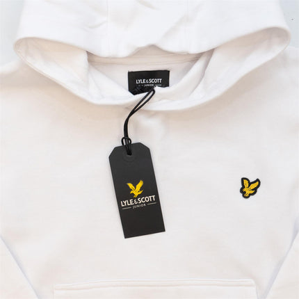 Lyle & Scott Girls Sweat Long Sleeve White Hoodie with Front Pocket - Quality Brands Outlet
