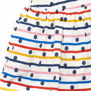 Mini Boden Girls Spotty Stripe Long Sleeve Flare Jersey Dresses - Quality Brands Outlet