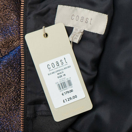 Coast Blue & Copper Glitter Effect Dress-Quality Brands Outlet-