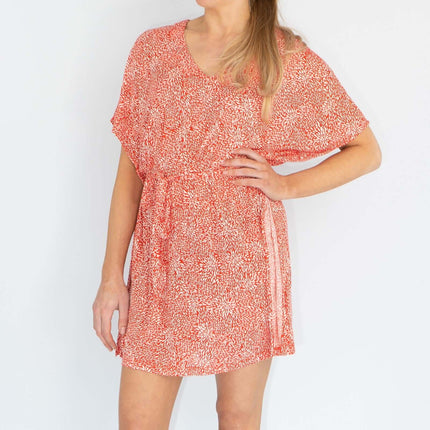 White Stuff Marigold Jersey Red Summer Kaftan Short Dress-Quality Brands Outlet-