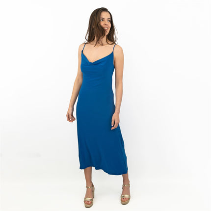 Coast Blue Cowl Neck Sleeveless Spaghetti Strap Midi Dresses-Quality Brands Outlet-