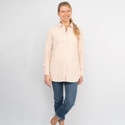 Jane Pink Fine Cord Long Sleeve Corduroy Longline Tunic Shirts Casual Tops
