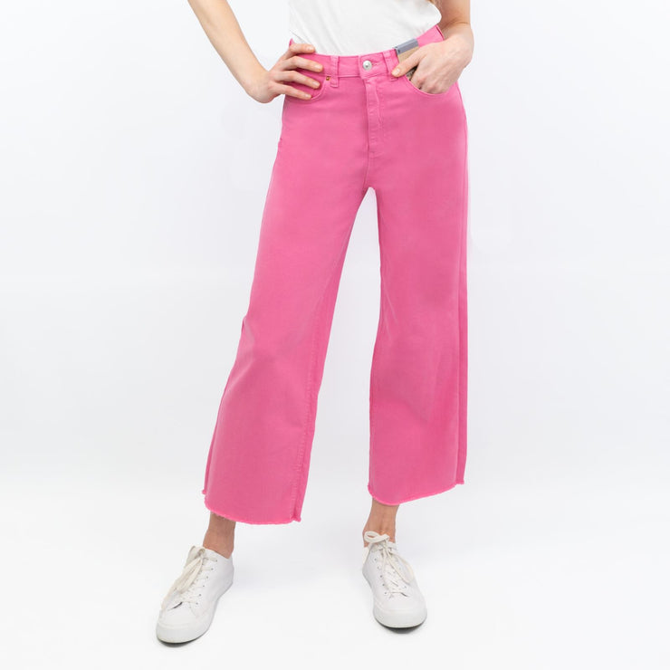 M&S High Waisted Crop Wide Leg Pink Denim Jeans – Quality Brands