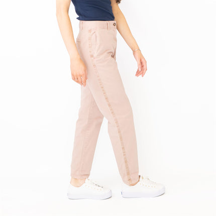 M&S Cotton Rich Tapered Leg Ankle Grazer Pink Stretch Cotton Chino Trousers - Quality Brands Outlet