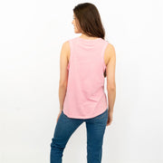 Hush Pink Vest Round Neck Cotton Sleeveless Tops