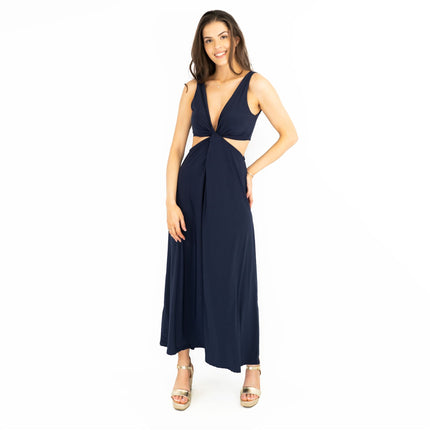 Karen Millen Navy Sleeveless Long Maxi Dress-Quality Brands Outlet-