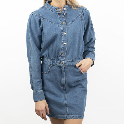 Oasis Blue Denim Long Sleeve Mini Dress-Quality Brands Outlet-