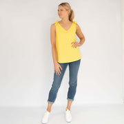 Sleeveless Yellow Vests Cotton Summer Cami Women's Tank Tops
