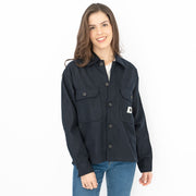 Carhartt Women Wiston Navy Overshirt Jacket Utility Long Sleeve Pockets Tops - Quality Brands Outlet - Black Friday Sale