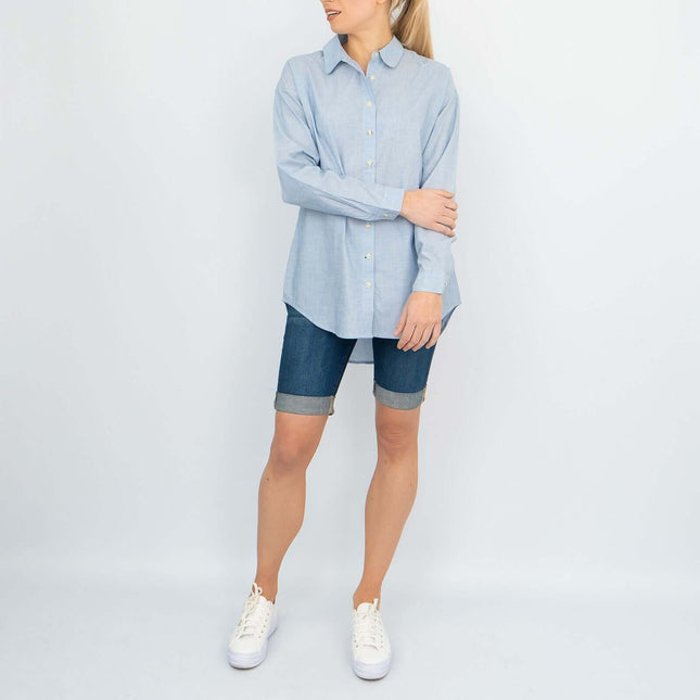 Next Longline Long Sleeve Loose Relaxed Fit Cotton Shirts-Quality Brands Outlet-