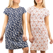 Weird Fish Tallahassee Casual Cotton Jersey Floral Print Shift Short Dresses - Quality Brands Outlet
