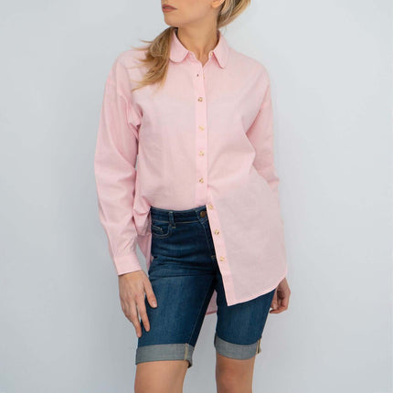 Next Longline Long Sleeve Loose Relaxed Fit Cotton Shirts-Quality Brands Outlet-