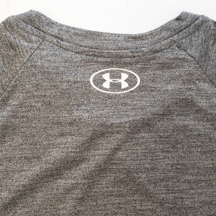 Under Armour Mens HeatGear Dark Grey Marl Crew Neck Short Sleeve Training Gym Tops