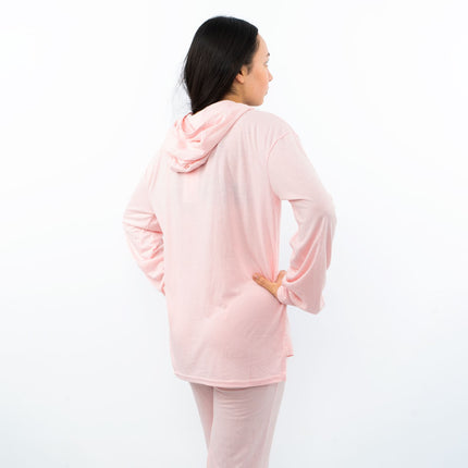 Juicy Couture Girls Pink Logo Embroidered Long Sleeve Soft Cotton Jersey Pyjama Set-Quality Brands Outlet-