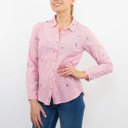 White Stuff Cara Pink Long Sleeve Classic Fit Shirt - Quality Brands Outlet