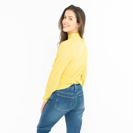 M&S Funnel Neck Tie Waist Jumper with Linen - Quality Brands Outlet