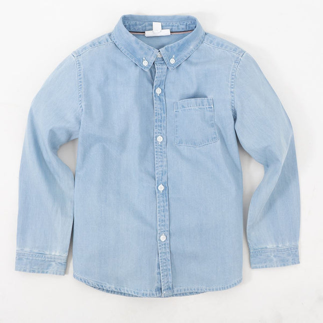The White Company Girls Blue Shirt - Quality Brands Outlet