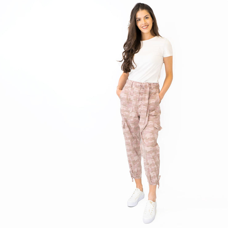Pink Vanilla Stone High Waist Slim Stretch Cuffed Cargo Trousers | New Look