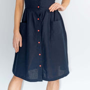 Aubrey Sleeveless Navy Blue Casual Short Summer Dresses