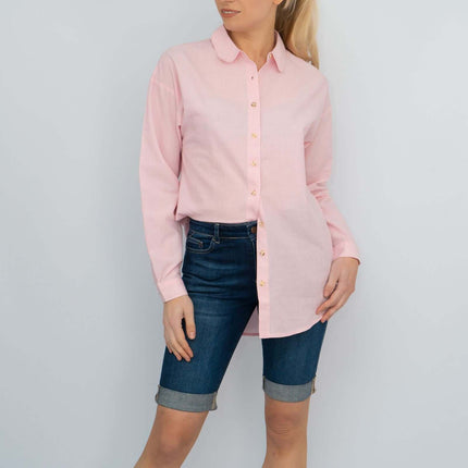 Next Longline Long Sleeve Loose Relaxed Fit Cotton Shirts-Quality Brands Outlet-