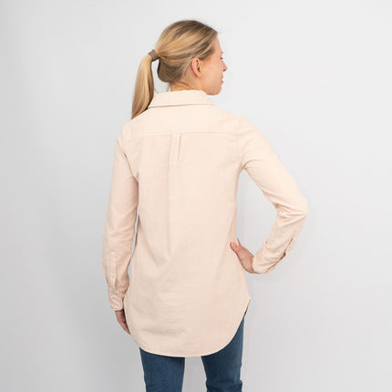 Jane Pink Fine Cord Long Sleeve Corduroy Longline Tunic Shirts Casual Tops-Quality Brands Outlet-