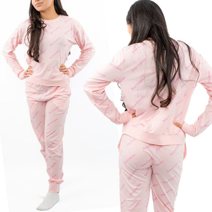Juicy Couture Girls Pink Long Sleeve Relaxed Fit Soft Cotton Jersey Pyjama Set