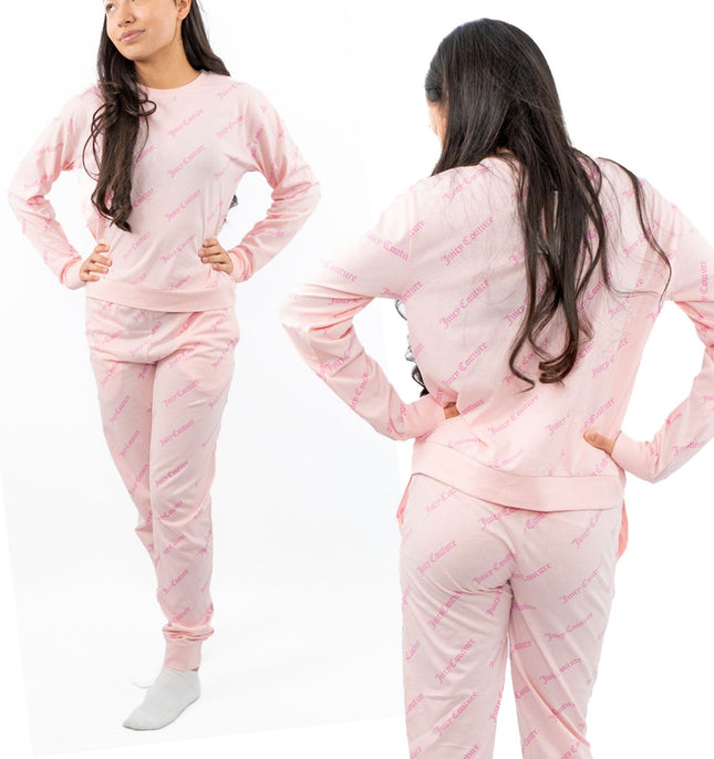 Juicy Couture Girls Pink Long Sleeve Relaxed Fit Soft Cotton Jersey Pyjama Set