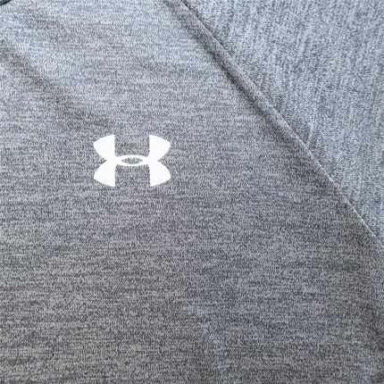 Under Armour Mens HeatGear Dark Grey Marl Crew Neck Short Sleeve Training Gym Tops
