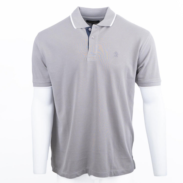 Austin Reed Men Cotton Light Grey Cotton Pique Polo Shirts Short Sleeve Casual Jersey Tops