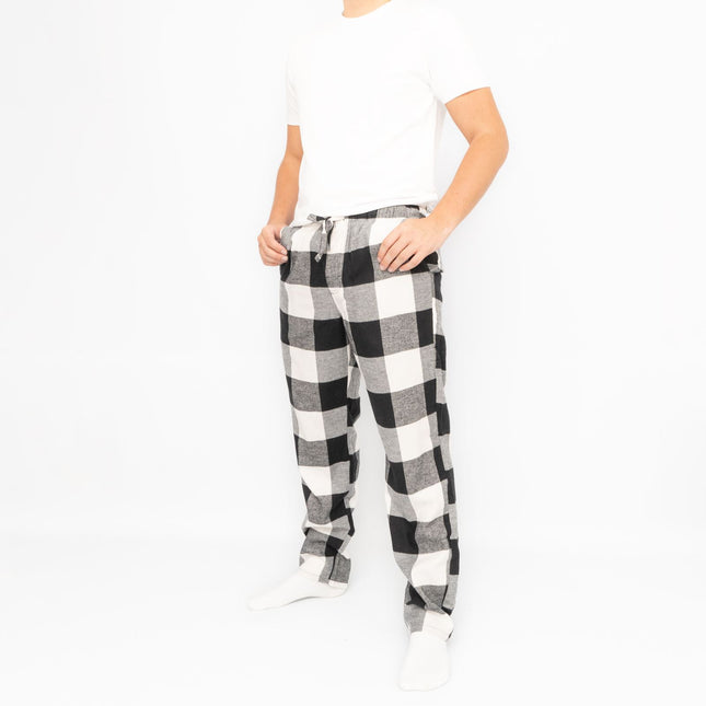 Old Navy Mens Plaid Tartan PJ Black Buffalo Style Bottoms-Quality Brands Outlet-