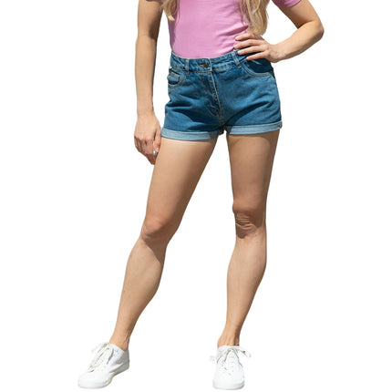 Saltrock Blue Denim High Waisted 5-Pocket Summer Shorts-Quality Brands Outlet-
