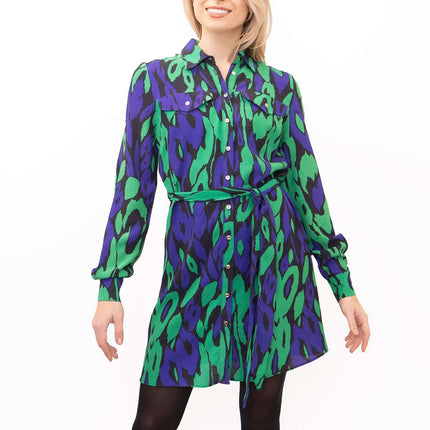 Karen Millen Bold Leopard Print Mini Shirt Dress-Quality Brands Outlet-