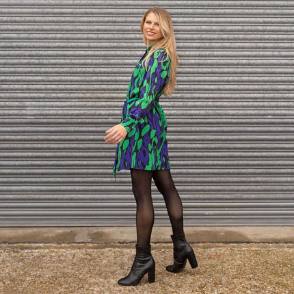 Karen Millen Bold Leopard Print Mini Shirt Dress-Quality Brands Outlet-