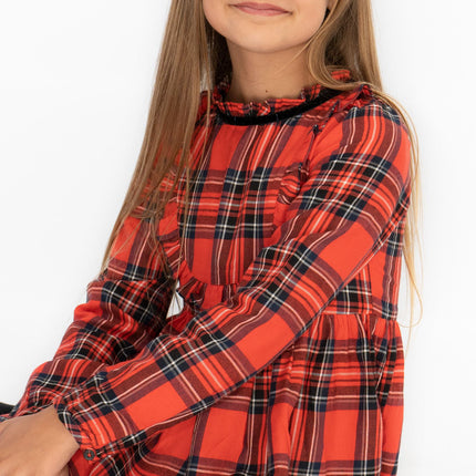 Next Girls Red Check Dress
