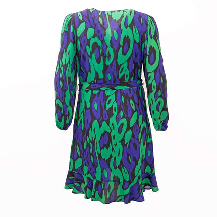 Karen Millen Curve Bold Leopard Print Cross Wrap Short Dress-Quality Brands Outlet-