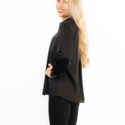Coast Black Drap Satin Shirt-Quality Brands Outlet-