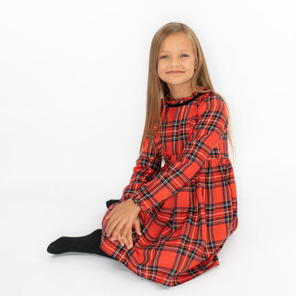 Next Girls Red Check Dress