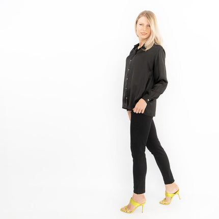 Coast Black Drap Satin Shirt-Quality Brands Outlet-