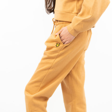 Lyle & Scott Girls Sweat Mustard Yellow Jogger Style Tracksuit Bottoms Casual Trousers-Quality Brands Outlet-