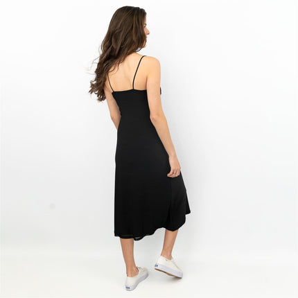 Coast Black Sleeveless Spaghetti Strap Lightweight Midi Dress-Quality Brands Outlet-
