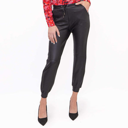 M&Co Leather Look Slim Leg Joggers-Quality Brands Outlet-