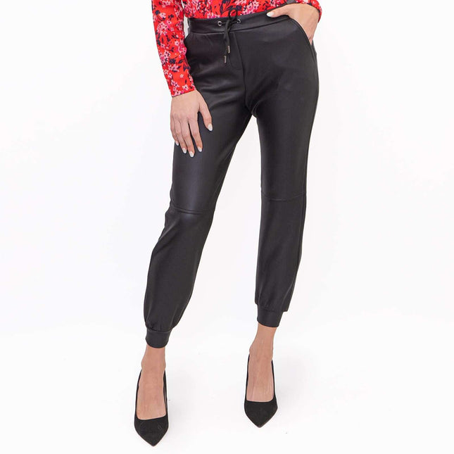 M&Co Leather Look Slim Leg Joggers-Quality Brands Outlet-