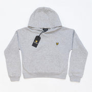 Lyle & Scott Girls Sweatshirts Long Sleeve Light Grey Hoodie with Front Pocket - Relaxed Fit- Quality Brands Outlet